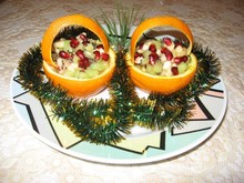Новогодний десерт "Апельсиновые лукошки"
