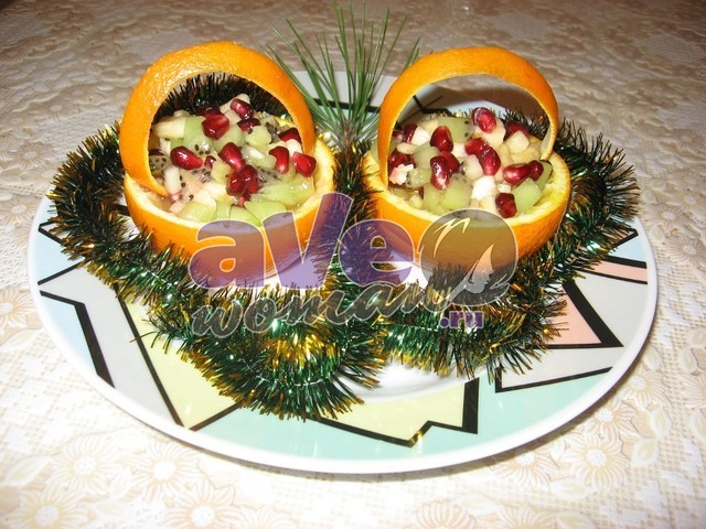 Новогодний десерт "Апельсиновые лукошки"