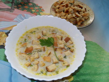 Сырный суп с шампиньонами и курицей